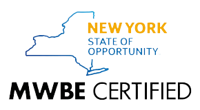 New York State of Opportunity Minority/Women-Owned Business Enterprises Certified logo.