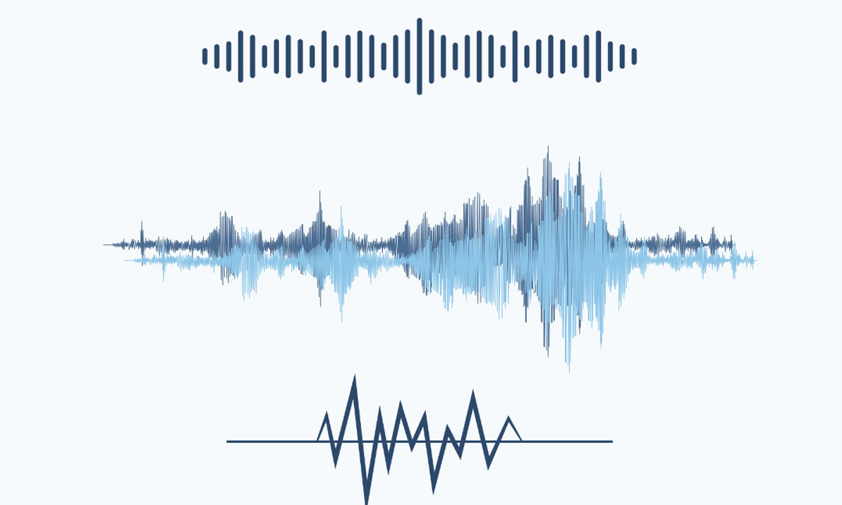 Sound waves to imitate audio in brand marketing.